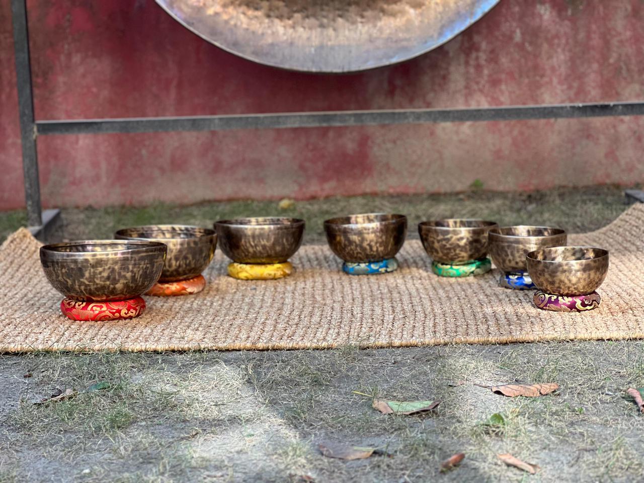 Plain Tiger Chakra Set Handmade Bowl